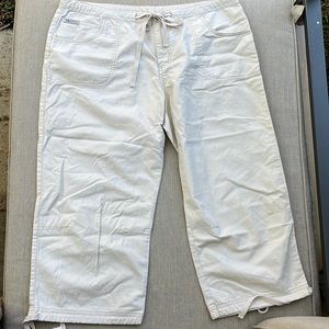 Union Bay Capri Pants Women's 13 Cargo Pocket Drawstring Cropped Cotton
